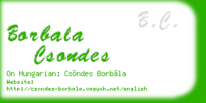 borbala csondes business card